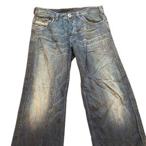 Vintage Diesel wide leg mid-rise mid-wash Y2K jeans Size 32